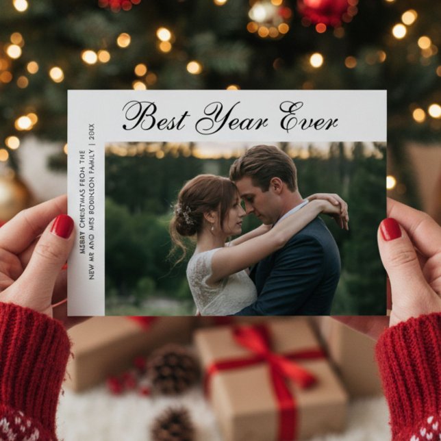 Best Year Ever Romantic Holiday Couple Card (Creator Uploaded)