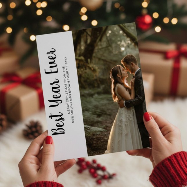 Best Year Ever Romantic Holiday Couple Card (Creator Uploaded)