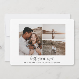 Best year ever watercolor photo flat card