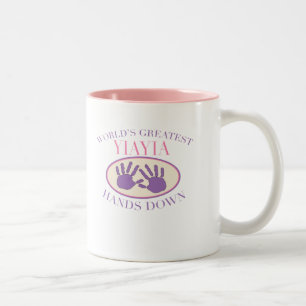 Best YiaYia Hands Down T-shirt Two-Tone Coffee Mug