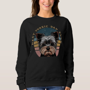 Best Yorkie Dad Ever Vintage Retro Yorkshire Terri Sweatshirt