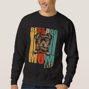 Best Yorkie Dog Mum Ever Retro Yorkshire Terrier M Sweatshirt