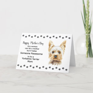 Best Yorkshire Terrier Dog Mum Mother's Day Holiday Card