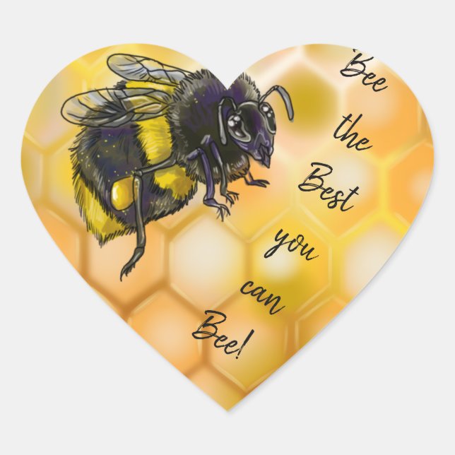 Best you can Bee Bumblebee Heart Sticker (Front)