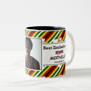 BEST ZIMBABWEAN MUM Personalised Photo Two-Tone Coffee Mug