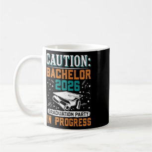 Bestanden Caution Bachelor 2026 Graduation Party G Coffee Mug