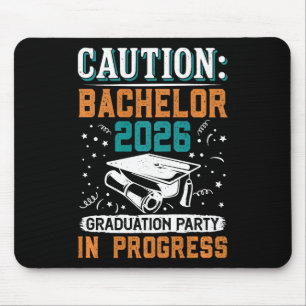 Bestanden Caution Bachelor 2026 Graduation Party G Mouse Pad