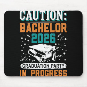 Bestanden Caution Chelor 2026 Graduation Party Gra Mouse Pad
