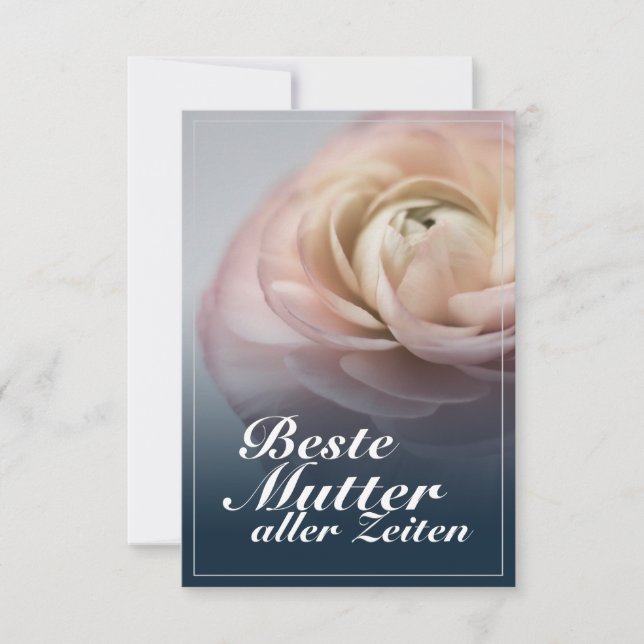 Beste Mutter aller Zeiten mit großer rosa Rose (Front)