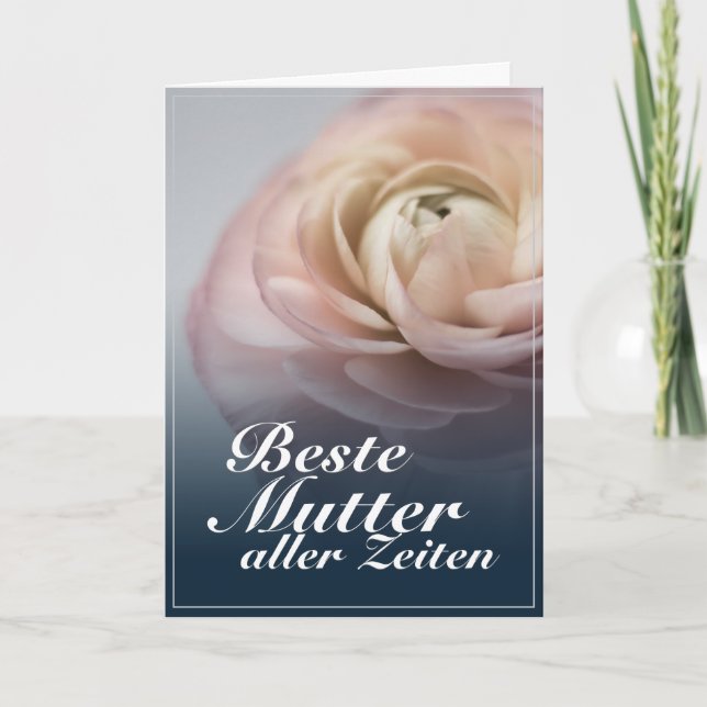Beste Mutter aller Zeiten mit großer rosa Rose Card (Front)