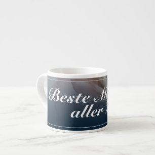 Beste Mutter aller Zeiten mit großer rosa Rose Espresso Cup
