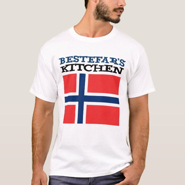 Bestefar's Kitchen Norwegian Grandfather T-Shirt (Front)