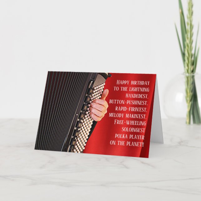 Bestest Accordionist Accordion Player Birthday Card (Front)