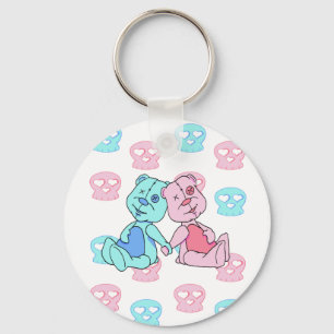 Bestest Best pink blue skulls Key Ring