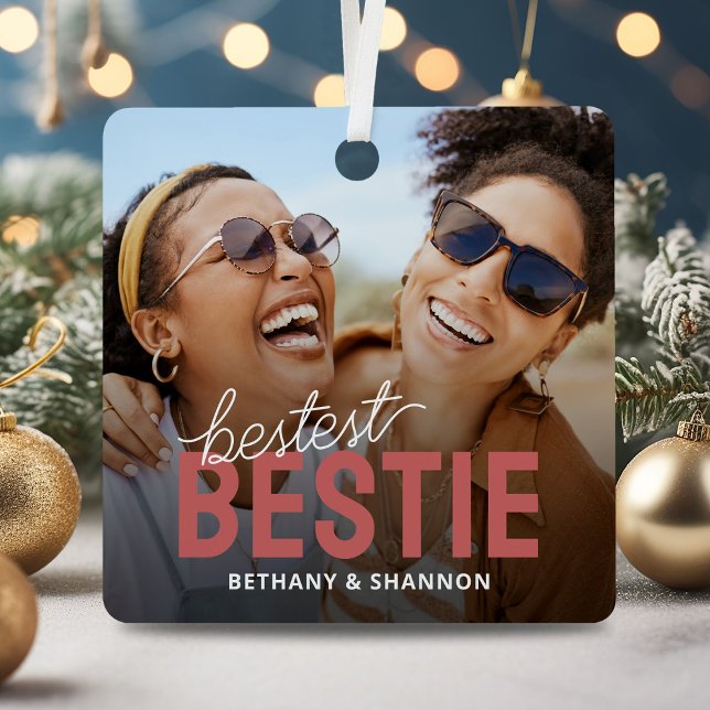 Bestest Bestie BFF Photo Christmas Metal Tree Decoration (Creator Uploaded)
