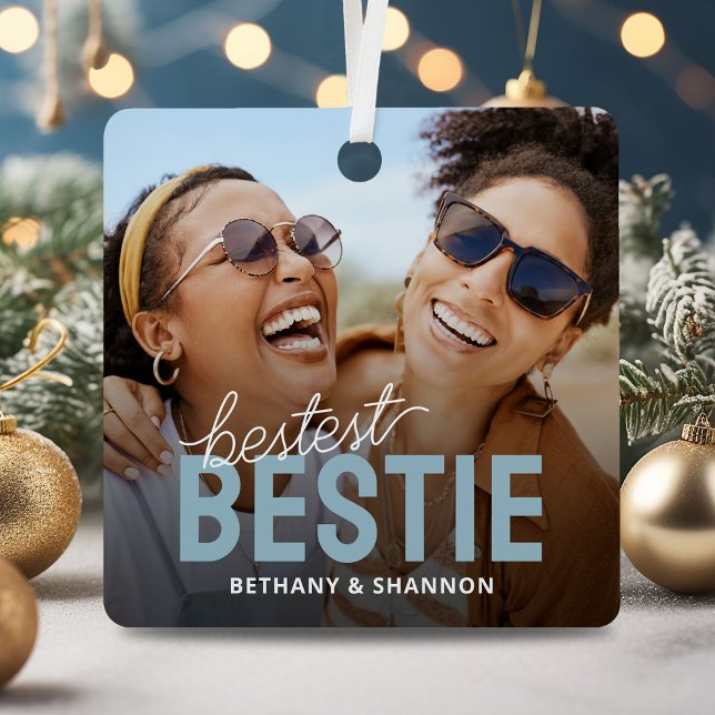 Bestest Bestie BFF Photo Christmas Metal Tree Decoration (Creator Uploaded)