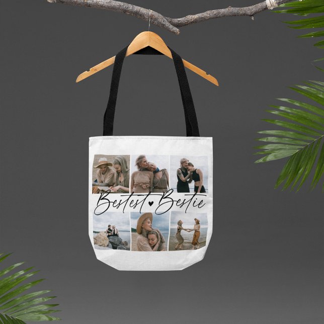 'Bestest Bestie' Friends Keepsake Photo Collage Tote Bag (Creator Uploaded)