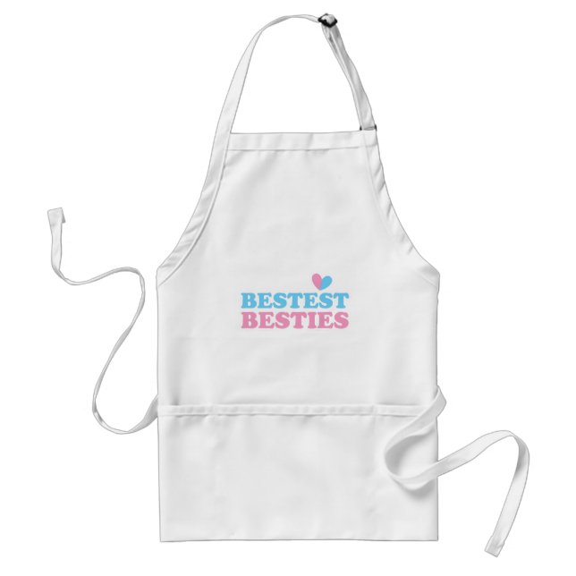 BESTEST BESTIES with cute hearts BFF best friends Standard Apron (Front)