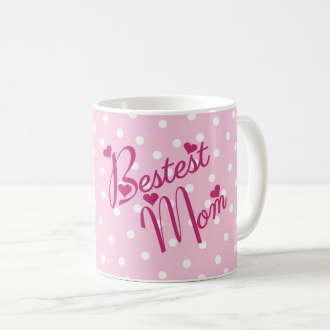 Bestest Mum Hearts Mug (Front Right)