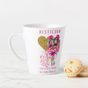 Bestfriend Gift for Girls, Magical Unicorn Pink Latte Mug