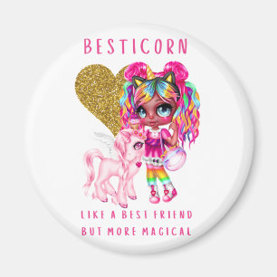 Bestfriend Gift for Girls, Magical Unicorn Pink Magnet