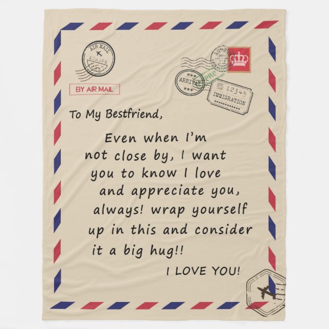 Bestfriend Gift | To My Bestfriend I Love You Fleece Blanket (Front)