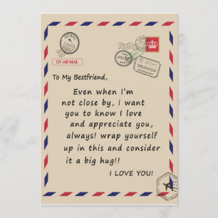 Bestfriend Gift   To My Bestfriend I Love You Invitation