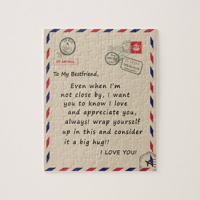 Bestfriend Gift | To My Bestfriend I Love You Jigsaw Puzzle (Vertical)