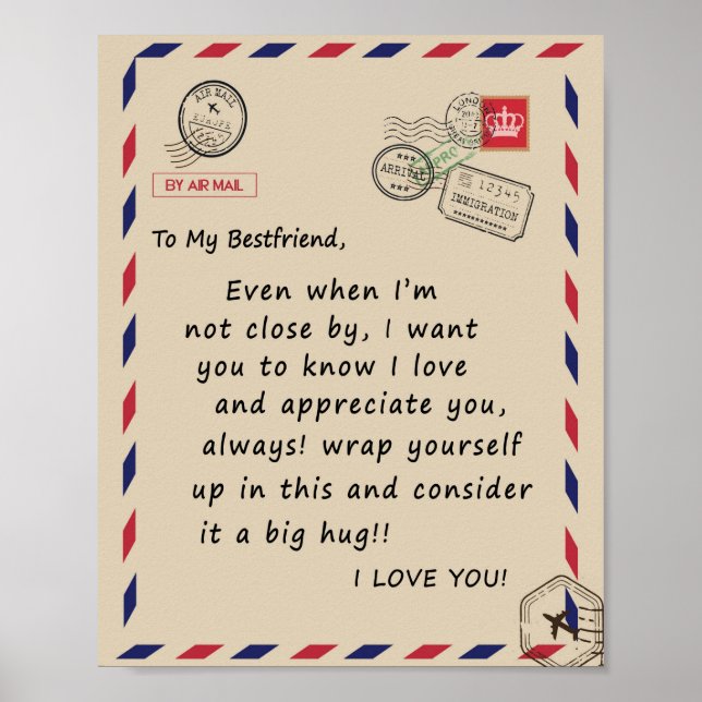 Bestfriend Gift | To My Bestfriend I Love You Poster (Front)