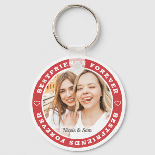 Bestfriends Forever BFF Modern Custom Photo Key Ring