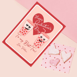 Bestie Best Tea Galentine's Valentine's Day Holida Holiday Card