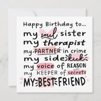Bestie Birthday Card -Birthday Card For BestFriend