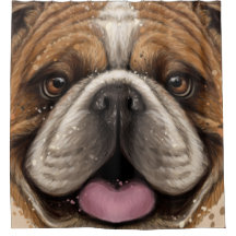 Bestie Bulldog Shower Curtain