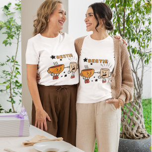 Bestie Cartoon T-Shirt – Cute Coffee & Marshmallow