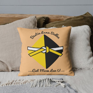 Bestie Cat Mum Personalised Cute Love Quote Knot Cushion