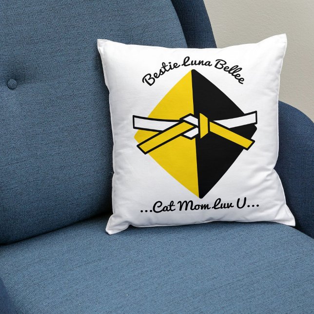 Bestie Cat Mum Personalised Cute Love Quote Script Cushion (Creator Uploaded)