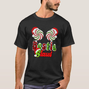 Bestie Claus Couples Peppermint Candy Cane Christm T-Shirt