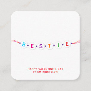 Bestie cute friendship bracelet Valentine's Day Enclosure Card