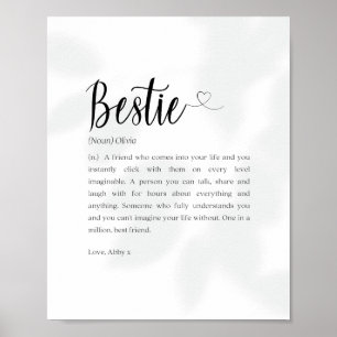 Bestie Definition Print, Personalised gifts BFF Poster