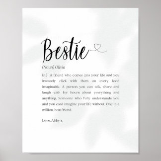 Bestie Definition Print, Personalised gifts BFF Poster