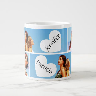Bestie - Friends Keepsake Photo Collage Large Coffee Mug