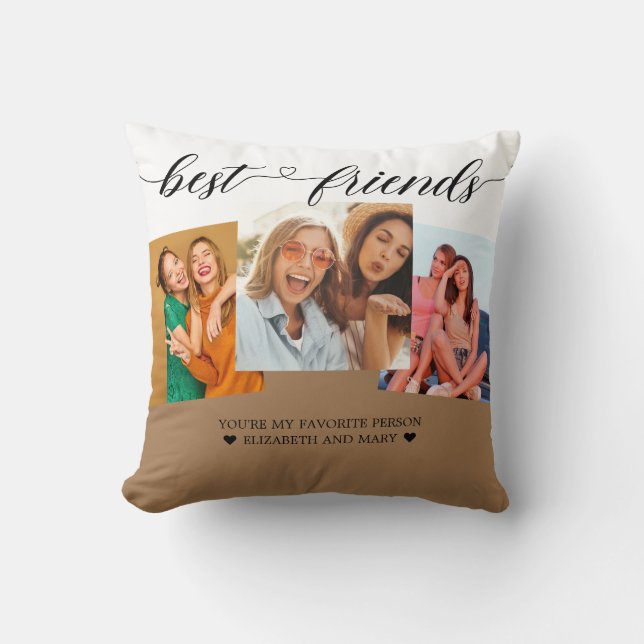 Bestie Gift BFF Photo Collage Best Friends Trendy  Cushion (Front)