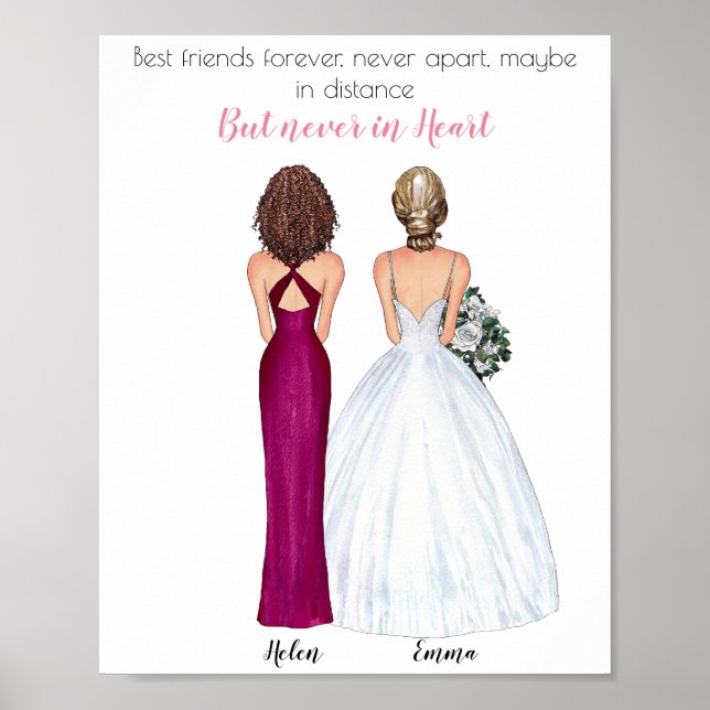 Bestie Gifts, Best Friend Gift, Friendship Print (Front)