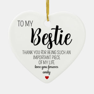 Bestie Gifts for Women Unique, Birthday Gift Ceramic Ornament