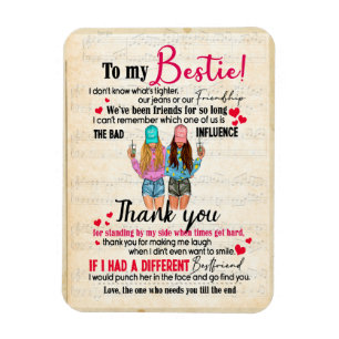 Bestie Gifts   Letter To My Bestie Thank You Magnet