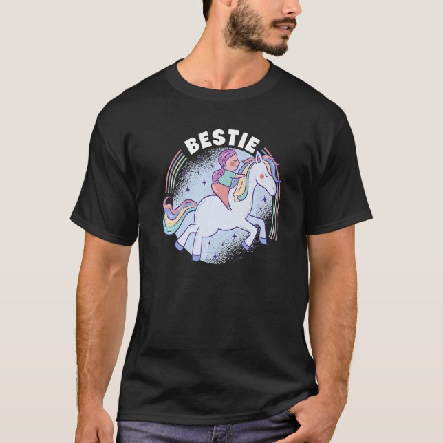 Bestie Graphic Horse Lover Equestrian Rider Horses T-Shirt (Front)