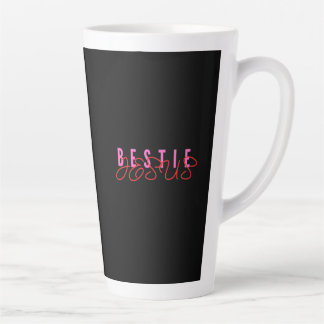 Bestie Jesus Black Latte Mug