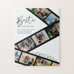 Bestie | Modern 8 Photo Film Strip Collage Jigsaw Puzzle<br><div class="desc">A special and memorable photo collage gift for your best friends. This design features a eight photo film strip layout to display your own special best friend photos. "Bestie" is designed in a stylish script lettering and customised with the definition of a best friend. Send a memorable and special gift...</div>