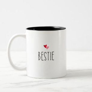 Bestie   Modern Custom Colour Heart Bestie Photo Two-Tone Coffee Mug