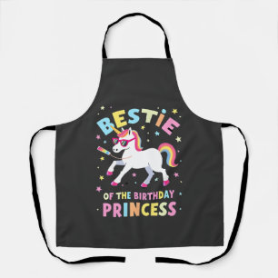 Bestie of the Birthday Princess Girl Dabbing Unico Apron